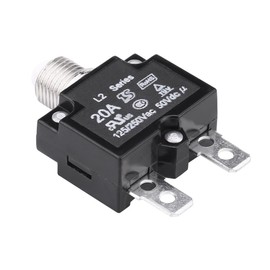 Reset Thermal Switch,L2 Series 125-250V AC 50V DC Push Button Manual Reset Circuit Breaker (20A)