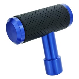 Thruifo T Handle Shifter Car Knob, Joystick Style Alloy Cover with Leather Gear Stick Lever Shift Fit Most Automatic Manual Transmissions, Blue-Black