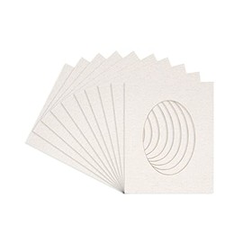 CountryArtHouse White Linen Canvas Acid Free 11x14 Oval Picture Frame Mat with White Core Bevel Cut for 9x11 Pictures - Fits 11x14 Frame - Pack of 1 Matboard