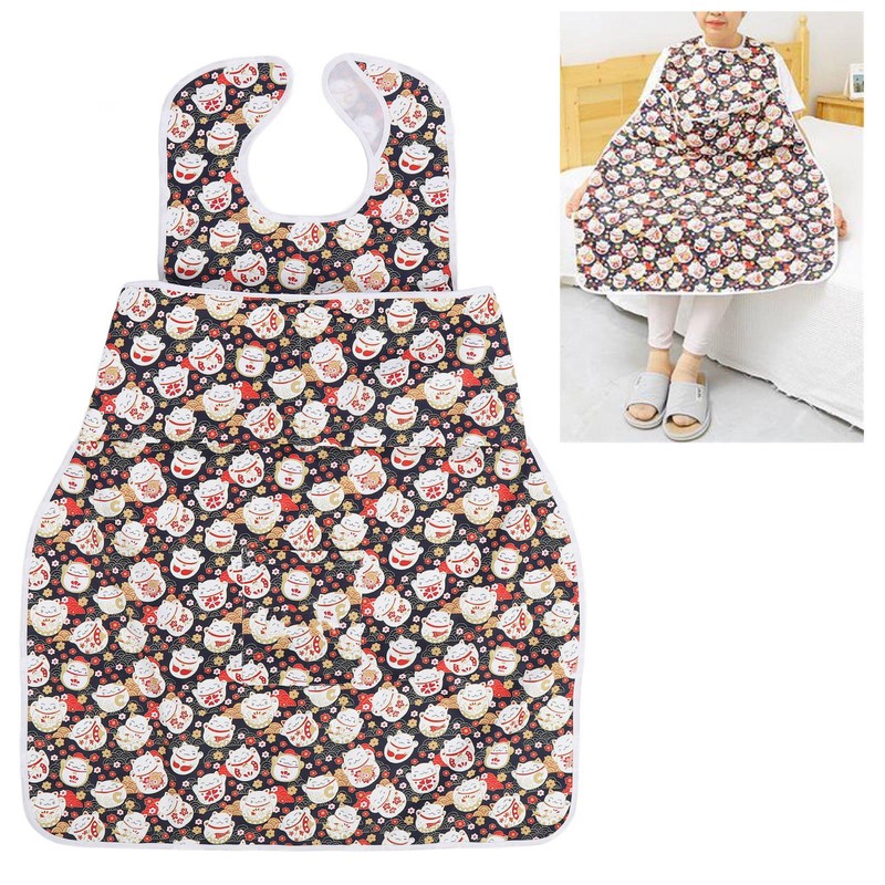 Adult Bib for Elderly Washable Bib Reusable Waterproof Clothing Protector