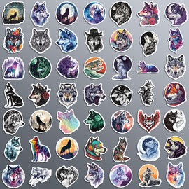 100 Pack Wolf Stickers,Wolf Decals for Kids Teens Girls,Wolf Gifts Vinyl Waterproof Wolfs Stickers for Water Bottle Laptop