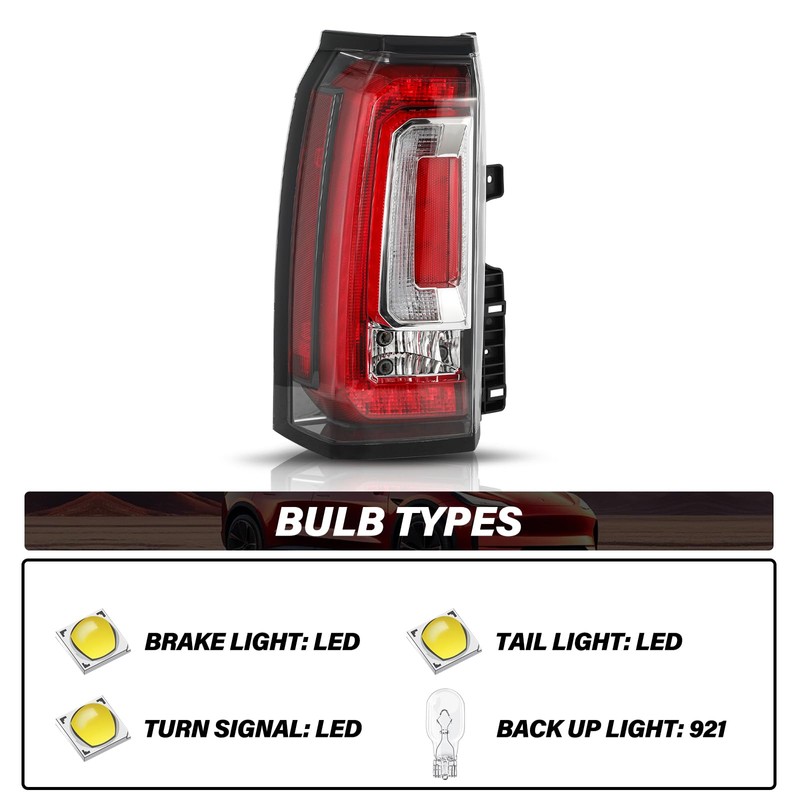 Bingbingmotor BRYGHT LED Tail Light Assembly Fit for 2015 2016