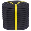 Double Braided Arborist Rope - 1/2 Inch x 150 Feet Polyester High Strength Climbing Rope for Tree Work, Swing, Halyard, Sailing(Black)