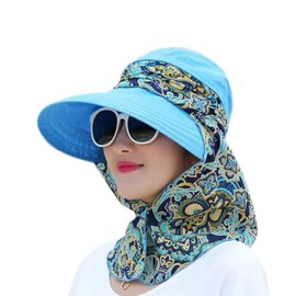 Women's Multifunctional UPF 50+ UV Sun Protection Waterproof Breathable Face Neck Flip Folding Sun Hat