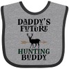 inktastic Daddy Future Hunting Buddy Baby Bib Heather and Black