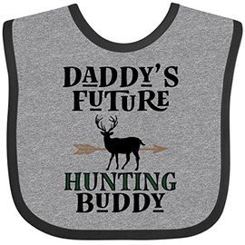 inktastic Daddy Future Hunting Buddy Baby Bib Heather and Black 34a1b