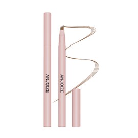 Anjoize Microblading Eyebrow Pencil,3D Waterproof Eyebrow Pencil,Magic Eyebrow Pencil with 4 Micro-Fork Tip,Microblade Eyebrow Pen,Eyebrows Pencil For Natural Look,Long Lasting（Warm Brown）