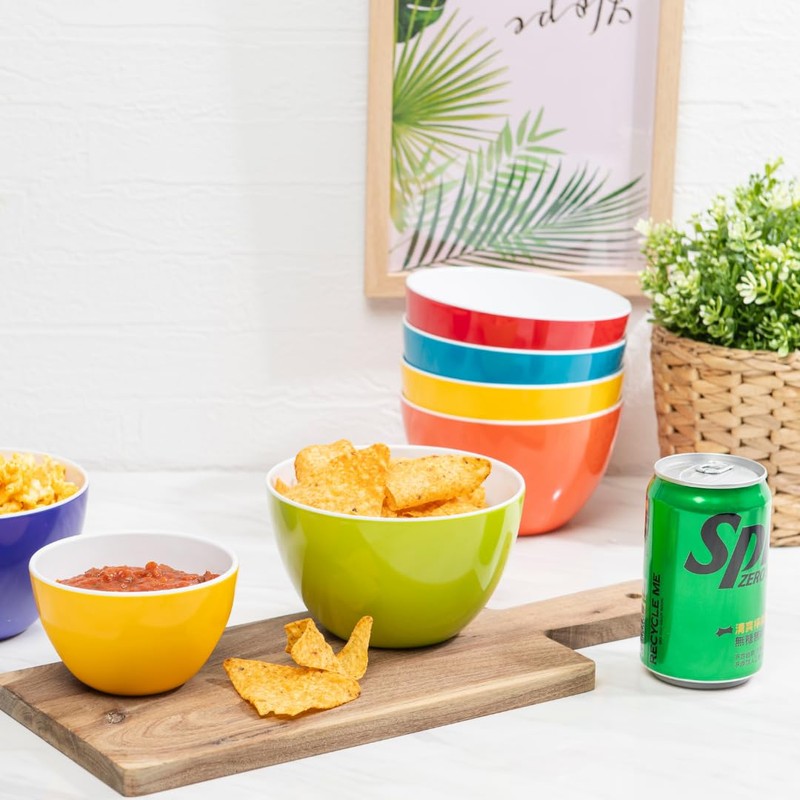 bzyoo Set of 6 Large Bowls, 5.5-Inch 30.4 OZ ColorPop