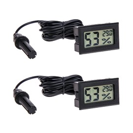 RUIZHI 2 x Indoor Thermometers, Mini LCD Digital Thermometer Hygrometer, Thermometer with Humidity Meter for Reptile Incubator Aquarium Incubator