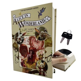 Book Safe, Real Paper Diversion Safe with Key Lock, Hollow Hidden Compartment, for Jewelry, Money and Cash (Alice,Key lock)