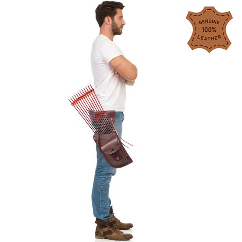 Bantoro Crafts Brown Leather Traditional Leather Right Side Waist Archery