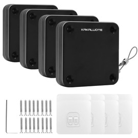 Punch-Free Automatic Sensor Door Closer, Multifunctional Automatic Door Closer, Residential Commercial Auto Door Closer with Drawstring, Closer Door for Internal, Home, Storm (4 Pack)