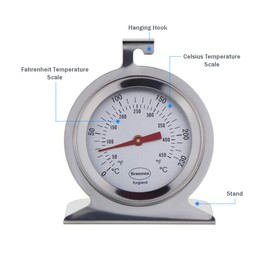 Oven Thermometer for Fan Oven and Gas Ovens - Dial Oven Temperature Gauge In Oven Proof Thermometer