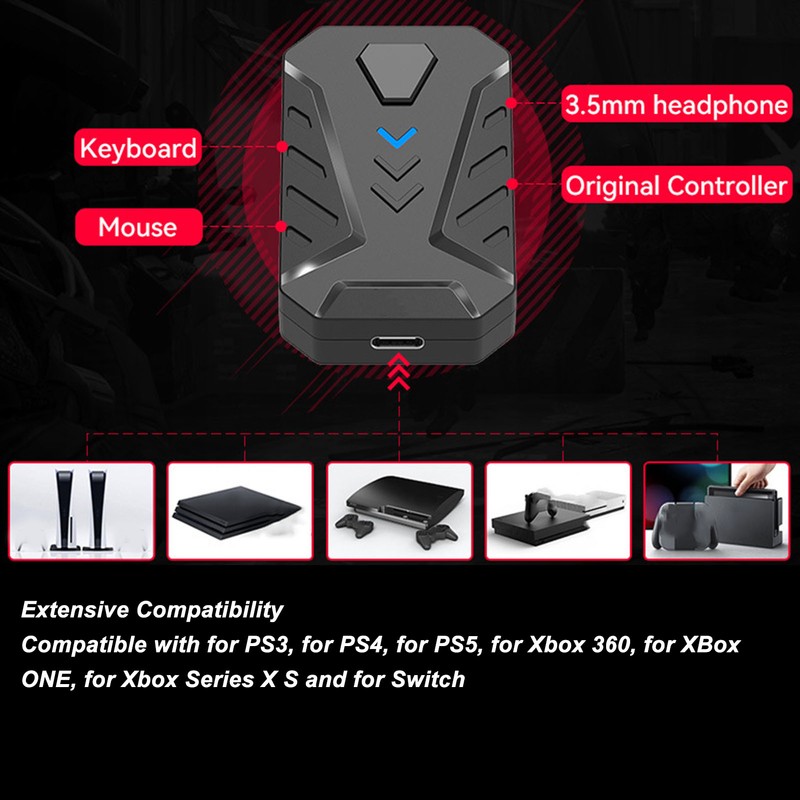 Wired Keyboard Mouse Converter Combo Plug and Play Keypad Mouse