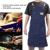 Cotton Canvas Apron Adjustable Cross Back Apron Kitchen Cooking Apron