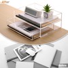SANRUI 2-Tier Paper Letter Tray Organizer with Sliding Drawer,Stackable Desk