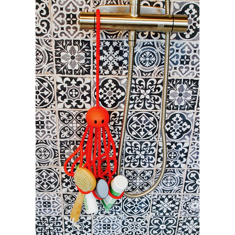 Formverket Octopus - Shower and gel shampoo holder, colour red