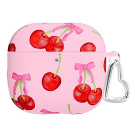 VELVET CAVIAR Compatible with AirPods 4 Case with Keychain - Cute Protective Hard AirPod 4th Generation Cases for Women - Sweet Cherry