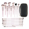 Set 22 Brochas De Maquillaje Profesional Con Cosmetiqueras Color Rosa