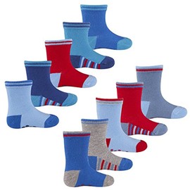 Baby Boys Gripper Socks - 10 Pair Multipack Anti Slip 2 Pack 0-2.5
