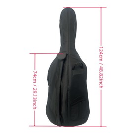 Vetimobato Cello Gig Bag 1/2, 1/4, 1/8, 3/4, 4/4 Full Size Travel Waterproof Soft Gig Bag With Multiple Pockets, Handle and Adjustable Back Straps, Thick Padding, Non-Abrasive Lining (4/4 Style 3)