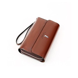 huanshou 2-Way Leather Mini Second Bag, Men's, Small Clutch Bag, Long Wallet, Double Round Zipper, Coin Pocket, 7 Card Storage, Hand Held Bag, Men's, For Men's, Wedding Bag, Formal, Business,