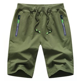 MO GOOD - Pantalones cortos casuales para hombre, para entrenamiento, cómodos, transpirables, grandes y altos, Army3, 36-37