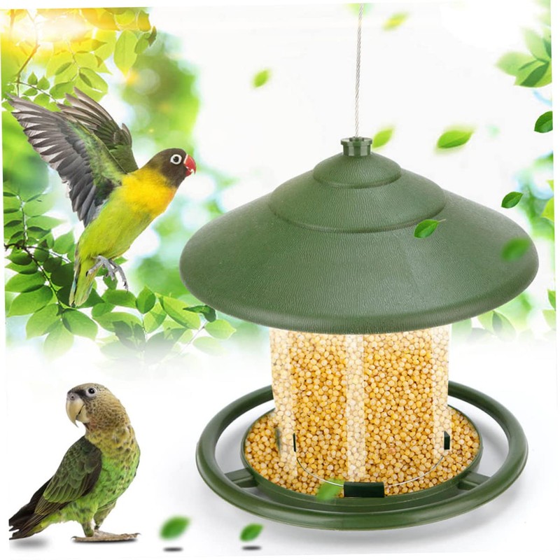 GRIRIW Automatic Wild Bird Feeder with Hook Durable Outdoor Hanging