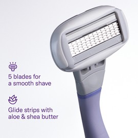 Flamingo Women's Original Razor Blade Refill Cartridges for Women - 6 Count - 5-Blade Shaving Razors for Women