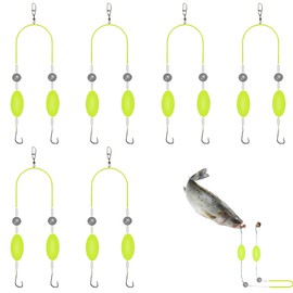 6 StüCk Angelhaken Set Haken Angeln Double-Hook Reverse Bottom Rig Doppelhaken Mit Umgekehrter Grundschnur Doppelhaken Zum Angeln Verwicklungsfreies Split Haken Design, FüR Jigging, Drifting,Casting
