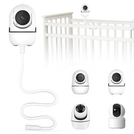 Rierousy Baby Monitor Holder, Baby Camera Holder, Baby Monitor Holder, Compatible with Most Baby Monitor Brands (White)