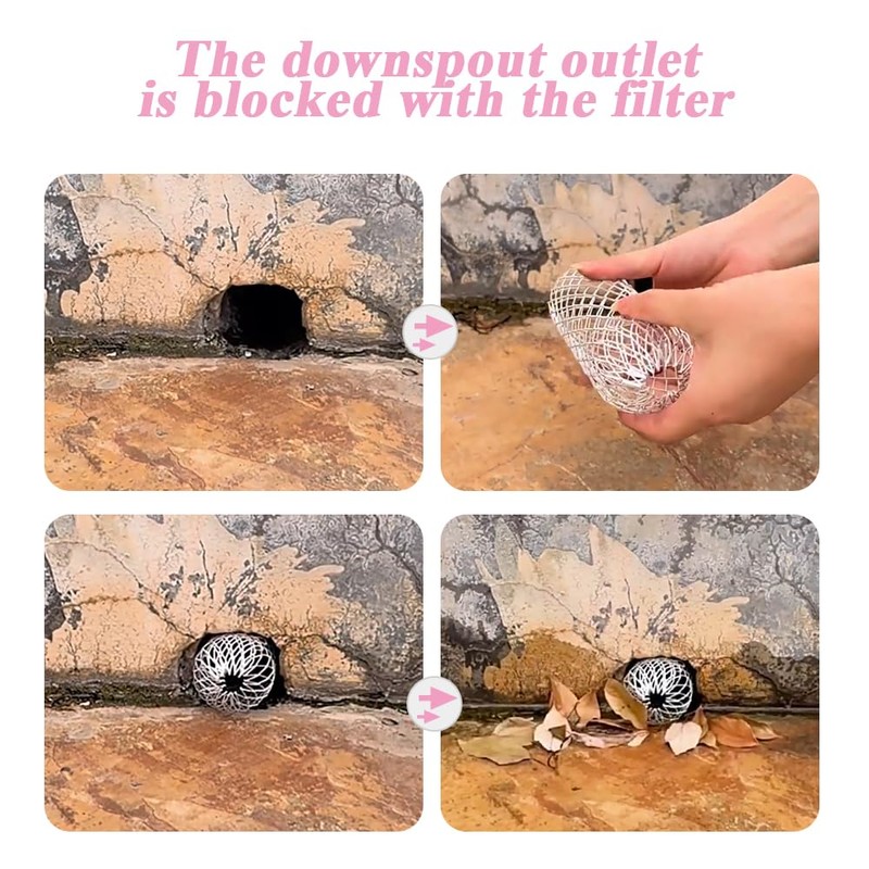 Mesee 8 Pack Downspouts Gutter Guard, Aluminum Downspout Filter, 3.5