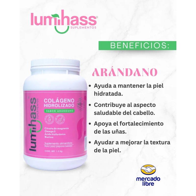 Colágeno Lumihass 1 Bote Sabor Arándano | Omega 3 +