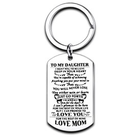 Daugher Gifts from Mum Dad Daughter Key Ring Daughter Jewellery Daughter Keyring Daughter Key Chain Daughter Christmas Gifts (to daughter from mom)