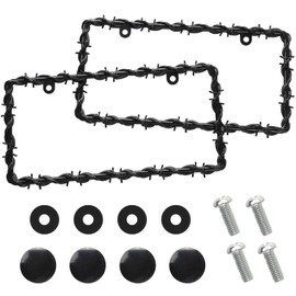 2 Pcs Barbed Wire Design License Plate Frame with Screws, Personalize License Plate Frames for USA Cars, Trucks，Black