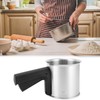 QWORK 3 Cup Stainless Steel Flour Sifter with Ergonomic One-Hand