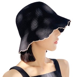 YUANLIFE MZ002 Women's Straw Hat, Straw Hat, Women's, Sunscreen Protection, UV Protection, Sun Protection Hat, Size Adjustable, Foldable, Small Face Effect, Wide Brim, Sea, Beach, Travel, Khaki