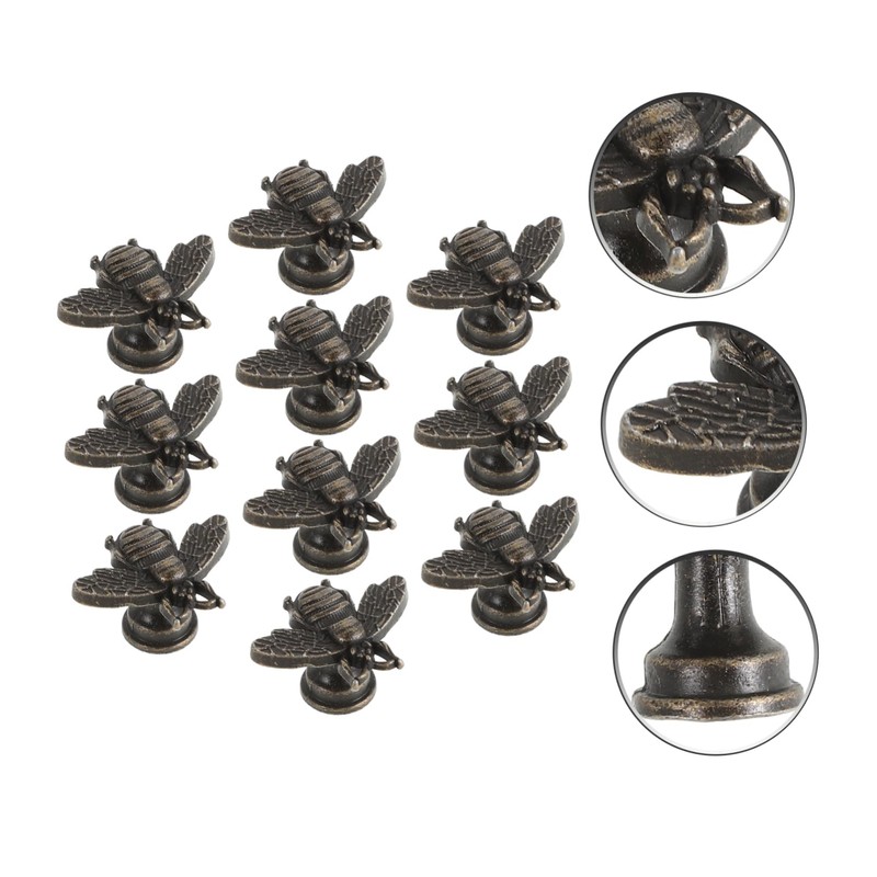 DOITOOL 10Pcs Vintage Bee Cabinet Knobs Small Decorative Drawer Pulls