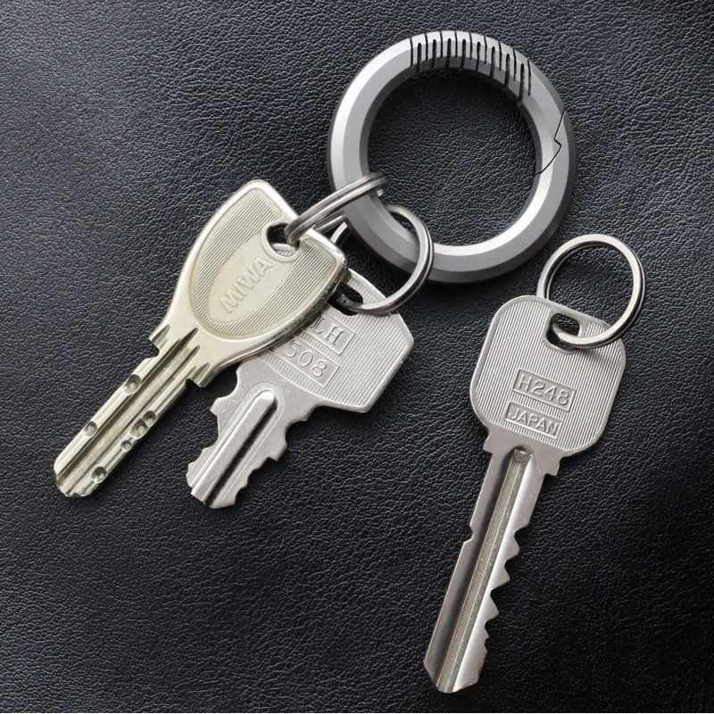 TUNUKE Titanium Carabiner Small Key Chain Keyring Ring Lightweight Mini,