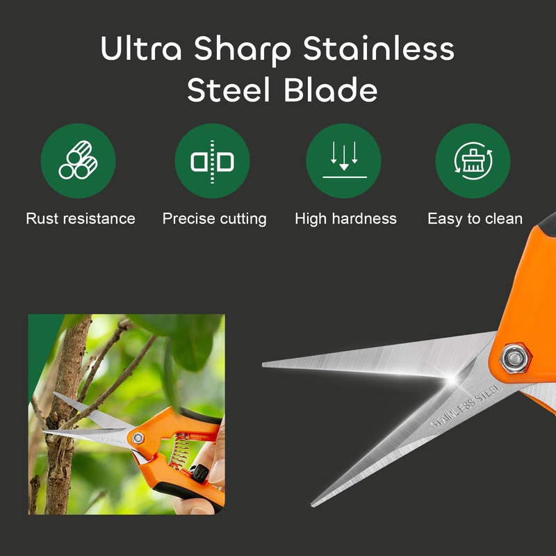 GROWNEER 3 Packs 6.5 Inch Pruning Shears Gardening Hand Pruning