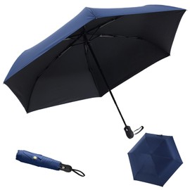 Folding Parasol, Ultra Lightweight, 7.1 oz (201 g), Automatic Opening/Closing UPF50+ UV Protection, 100% Light Blocking, One-Touch Parasol, UV Protection, Portable, Convenient, For Sunny or Rainy