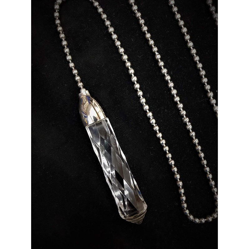 Large Glass Cord Pull 10cm with Chrome Silver Trim -