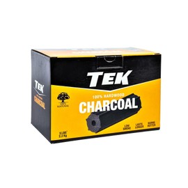 TEK All Natural Hardwood Charcoal for Grills & BBQ | Lights Easily, Burns Hotter, Longer & Cleaner | Log Style 5 lbs