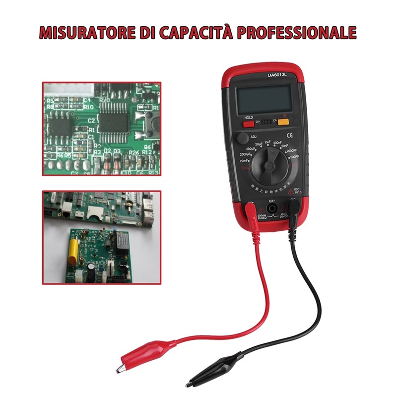 Digital Capacitance Meter, Multimeter Professional Capacitor Tester, 0.1pF-20,000uF Capacitor Tester,
