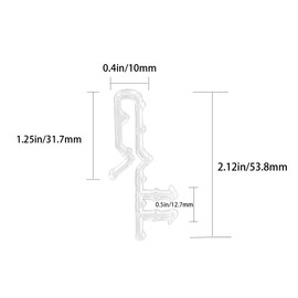 16 Pcs Hidden Blind Clips 2 inch Hidden Channel Valance Clips Clear Plastic Valance Retainer Clips for Home Window Blinds