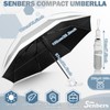 Senbers Windproof Travel Umbrella, Compact Umbrella Folding Automatic Open/Close for