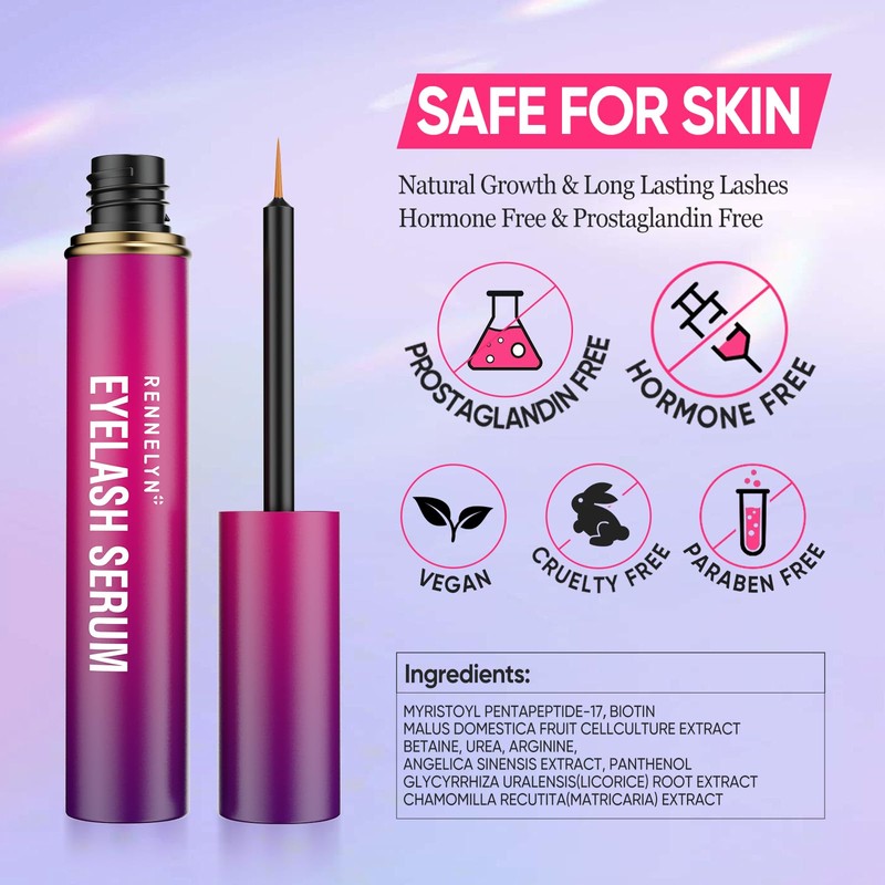Rennelyn Eyelash Serum Lash Growth Enhancer: Advanced Natural Formula for