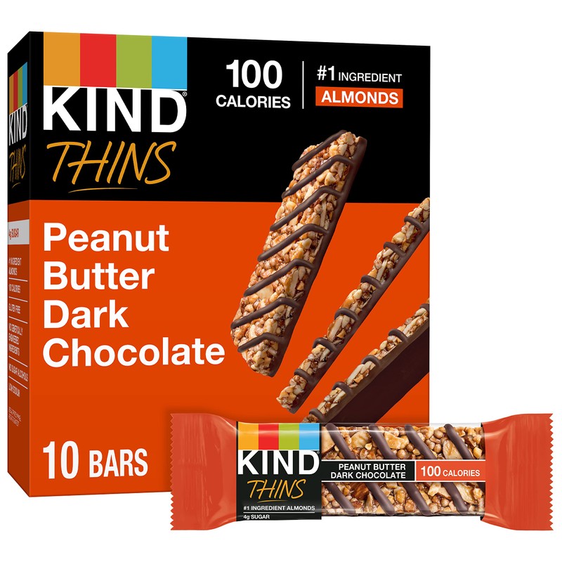KIND THINS Peanut Butter Dark Chocolate Bars, Gluten Free, 100
