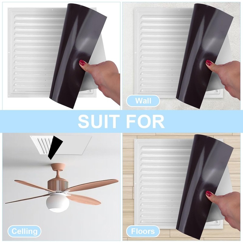 Square Magnetic Vent Covers, Extra Strong Magnets, 10" x 10"