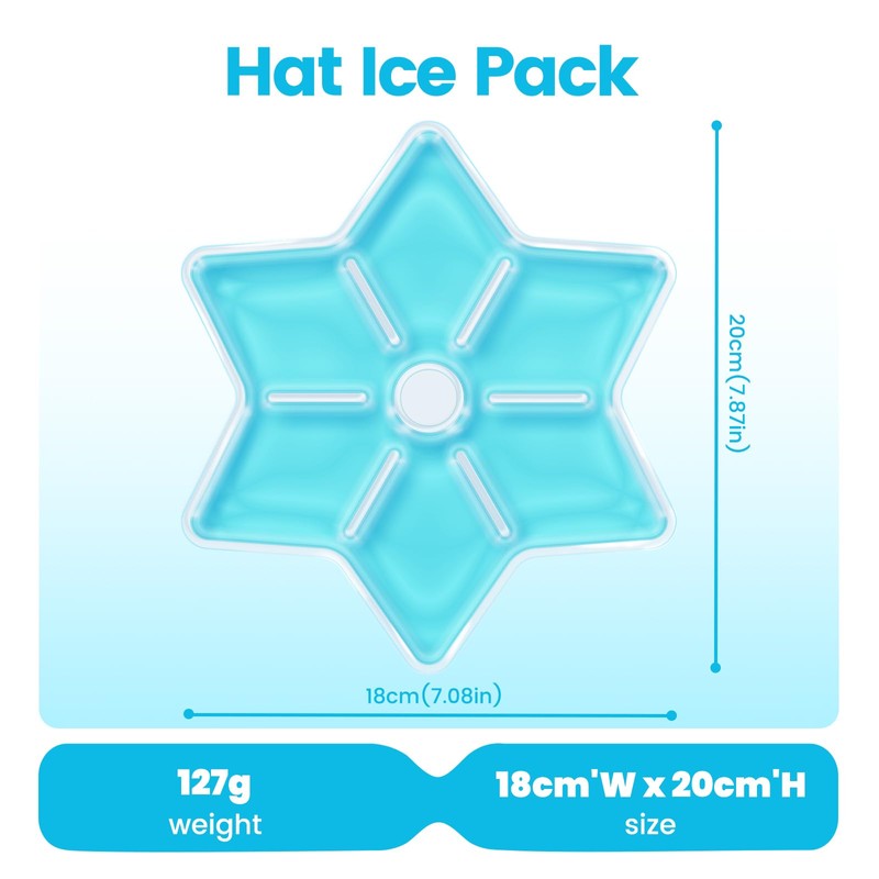 Ice Pack Hard Hat Cooling Insert, Blue, Flower Shape Design,